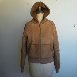 UGG Chestnut Suede Fur Lined Jacket